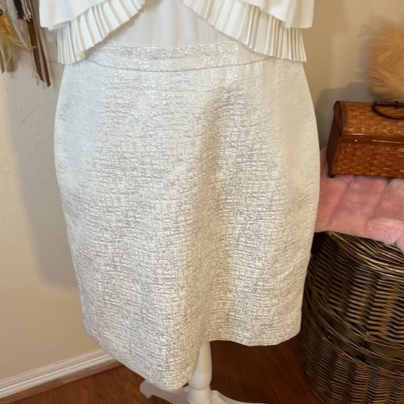 Loft Dress / White & Silver/ Adjustable straps/ Size 10 - Picture 3 of 10